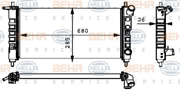 Hella 8MK 376 712-704 Radiator, engine cooling 8MK376712704