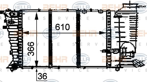 Hella 8MK 376 707-281 Radiator, engine cooling 8MK376707281