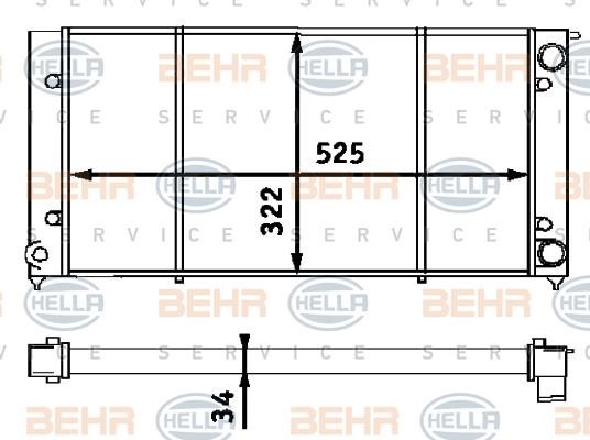 Hella 8MK 376 713-304 Radiator, engine cooling 8MK376713304