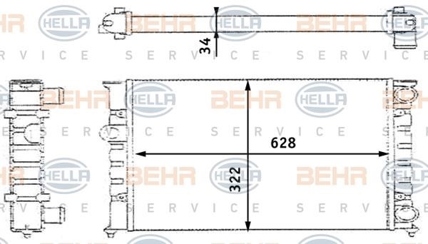 Hella 8MK 376 713-424 Radiator, engine cooling 8MK376713424