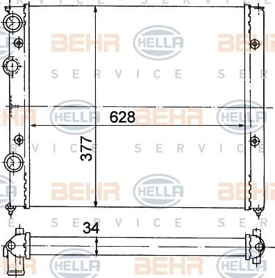 Hella 8MK 376 714-741 Radiator, engine cooling 8MK376714741