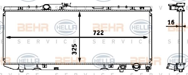 Hella 8MK 376 718-401 Radiator, engine cooling 8MK376718401