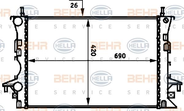 Hella 8MK 376 716-284 Radiator, engine cooling 8MK376716284