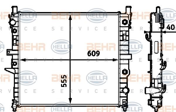 Hella 8MK 376 718-591 Radiator, engine cooling 8MK376718591