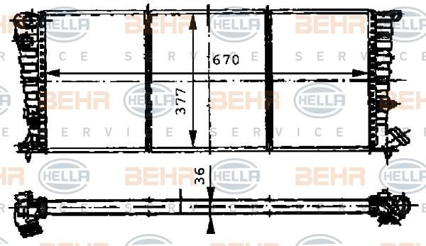 Hella 8MK 376 716-521 Radiator, engine cooling 8MK376716521