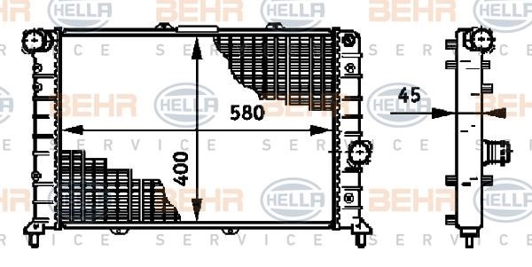 Hella 8MK 376 719-261 Radiator, engine cooling 8MK376719261