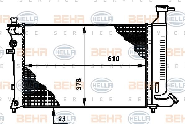 Hella 8MK 376 717-291 Radiator, engine cooling 8MK376717291