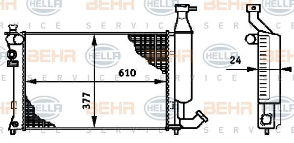 Hella 8MK 376 719-501 Radiator, engine cooling 8MK376719501