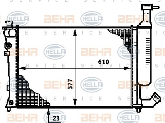 Hella 8MK 376 719-511 Radiator, engine cooling 8MK376719511