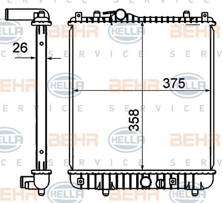 Hella 8MK 376 735-071 Radiator, engine cooling 8MK376735071