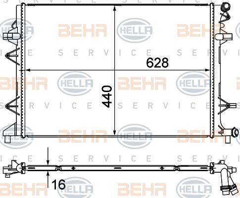 Hella 8MK 376 735-371 Radiator, engine cooling 8MK376735371