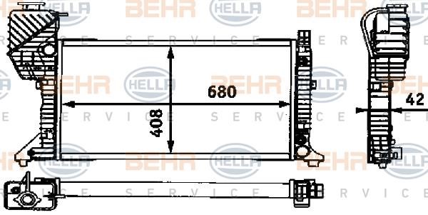Hella 8MK 376 721-444 Radiator, engine cooling 8MK376721444