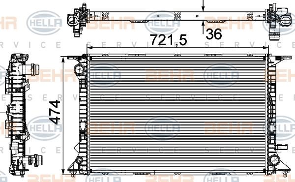 Hella 8MK 376 745-644 Radiator, engine cooling 8MK376745644