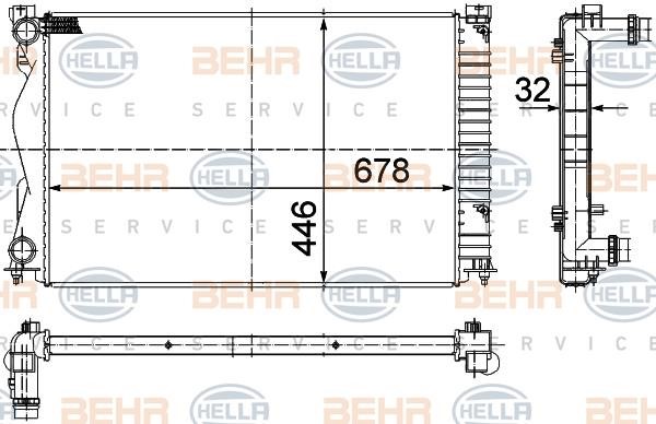 Hella 8MK 376 749-431 Radiator, engine cooling 8MK376749431