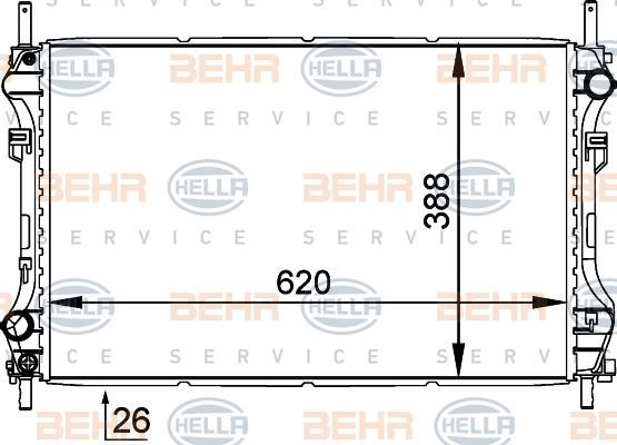 Hella 8MK 376 755-281 Radiator, engine cooling 8MK376755281