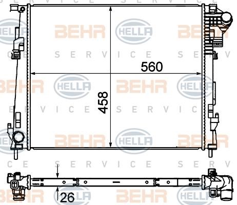 Hella 8MK 376 759-001 Radiator, engine cooling 8MK376759001