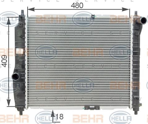 Hella 8MK 376 762-641 Radiator, engine cooling 8MK376762641