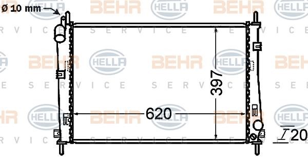 Hella 8MK 376 754-781 Engine cooling radiator 8MK376754781 8MK376754781 Hella Engine cooling radiator