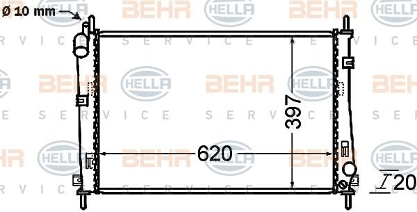 Hella 8MK 376 754-781 Radiator, engine cooling 8MK376754781