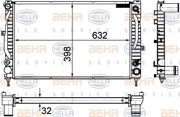 Hella 8MK 376 766-141 Radiator, engine cooling 8MK376766141