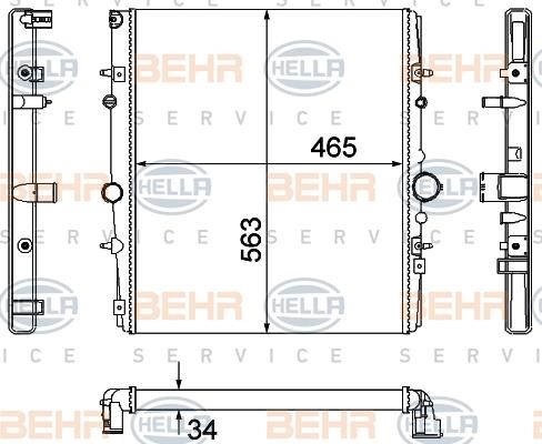 Hella 8MK 376 767-131 Radiator, engine cooling 8MK376767131