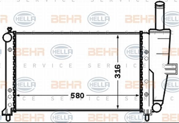 Hella 8MK 376 767-611 Radiator, engine cooling 8MK376767611