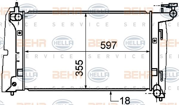 Hella 8MK 376 775-441 Radiator, engine cooling 8MK376775441