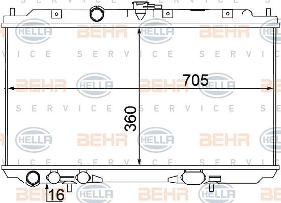 Hella 8MK 376 770-671 Radiator, engine cooling 8MK376770671