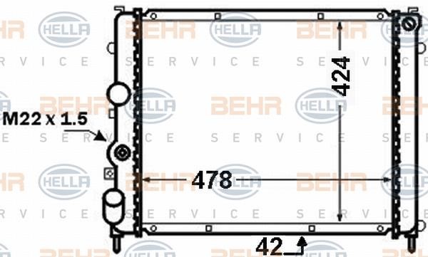 Hella 8MK 376 771-661 Radiator, engine cooling 8MK376771661