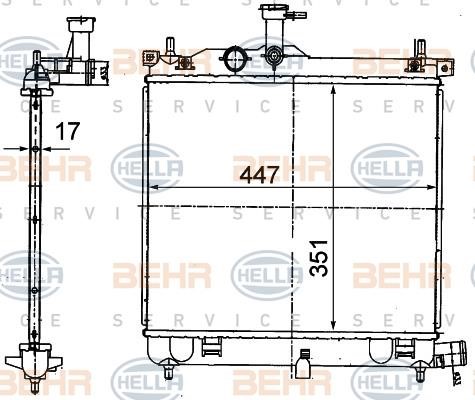 Hella 8MK 376 790-001 Radiator, engine cooling 8MK376790001