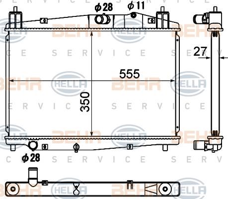 Hella 8MK 376 790-401 Radiator, engine cooling 8MK376790401