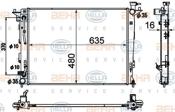 Hella 8MK 376 790-431 Radiator, engine cooling 8MK376790431