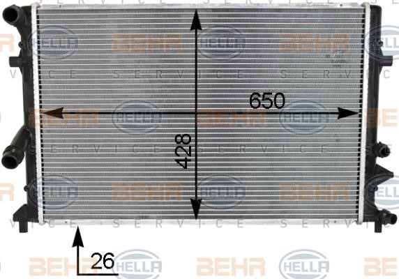 Hella 8MK 376 790-551 Radiator, engine cooling 8MK376790551