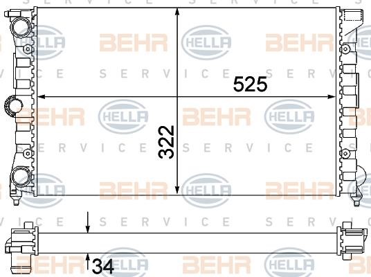 Hella 8MK 376 901-131 Radiator, engine cooling 8MK376901131