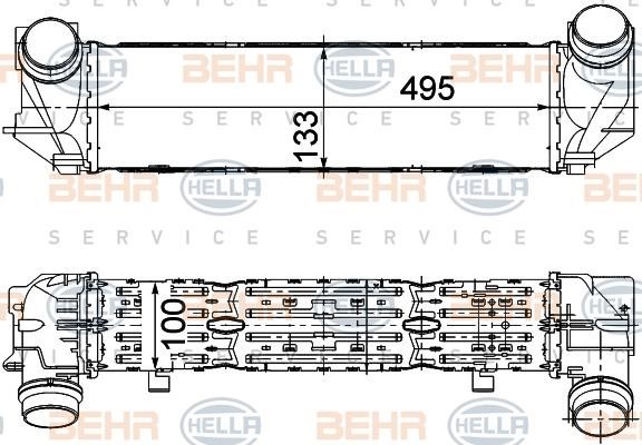 Hella 8ML 376 911-454 Intercooler, charger 8ML376911454