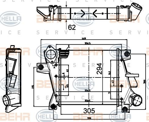 Hella 8ML 376 988-334 Intercooler, charger 8ML376988334