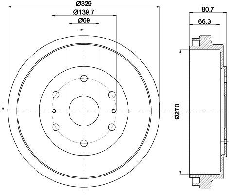 Hella 8DT 355 301-111 Brake drum 8DT355301111