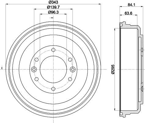 Hella 8DT 355 302-581 Brake drum 8DT355302581