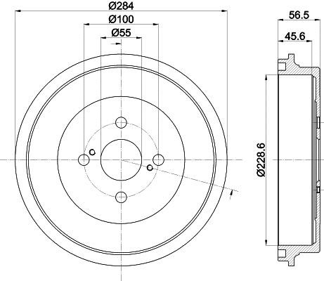 Hella 8DT 355 302-711 Brake drum 8DT355302711