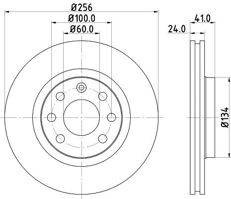 Hella 8DD 355 101-501 Front brake disc ventilated 8DD355101501