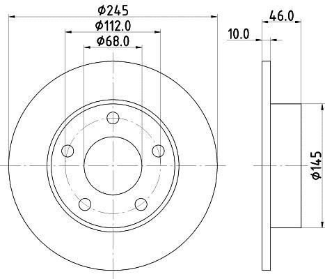Hella 8DD 355 101-381 Rear brake disc, non-ventilated 8DD355101381