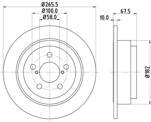 Hella 8DD 355 105-331 Rear brake disc, non-ventilated 8DD355105331