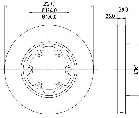 Hella 8DD 355 102-921 Front brake disc ventilated 8DD355102921