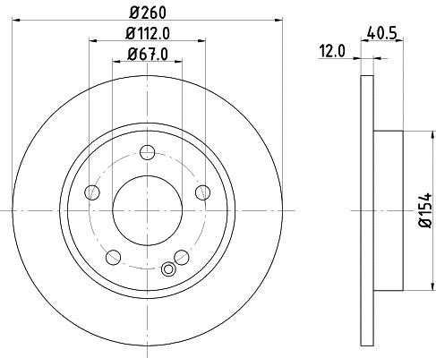 Hella 8DD 355 105-971 Unventilated front brake disc 8DD355105971 8DD355105971 Hella Unventilated front brake disc
