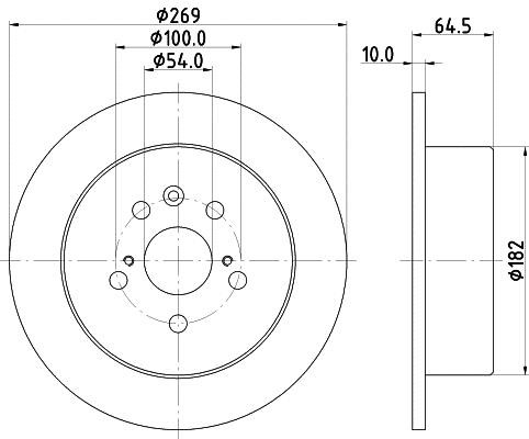 Hella 8DD 355 104-061 Rear brake disc, non-ventilated 8DD355104061