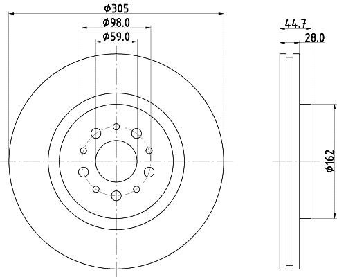 Hella 8DD 355 106-171 Brake disc 8DD355106171