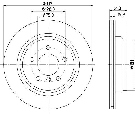 Hella 8DD 355 106-791 Brake disc 8DD355106791