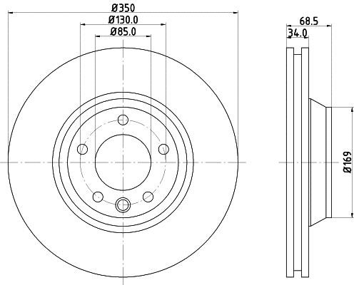 Hella 8DD 355 128-061 Brake disc 8DD355128061