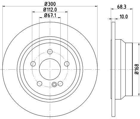 Hella 8DD 355 108-841 Rear brake disc, non-ventilated 8DD355108841