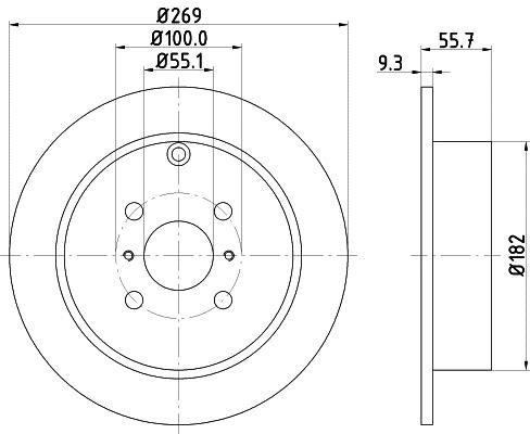 Hella 8DD 355 110-491 Rear brake disc, non-ventilated 8DD355110491